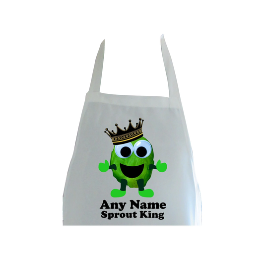 Personalised Brussel Sprout King Print Adults Apron