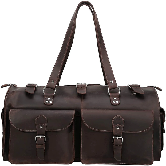 Personalized Mens Travel Bag, Full Grain Leather Duffel Monogrammed Duffle Weekend Luggage Bag, Unique Valentine Gifts, Carry-On Bag