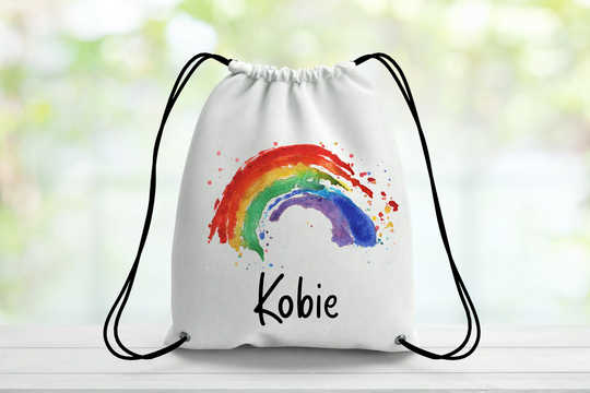 Personalised Rainbow Splatter Pe Bag, Water Proof Bag