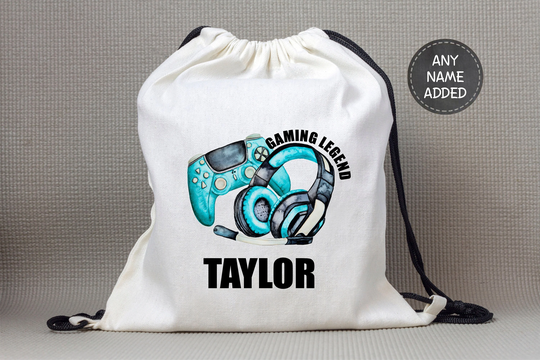 Back To School Gaming Gamer Personalised Gym Bag, Pe Swimming Bag Gift For Son Boy Birthday Christmas