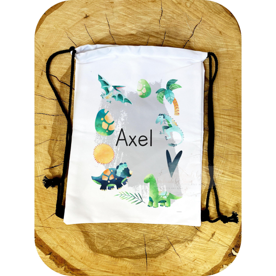 Personalised Dinosaur Drawstring Bag| Back To School Sports Gym Bag|Gift Idea For Birthday, Child, Son