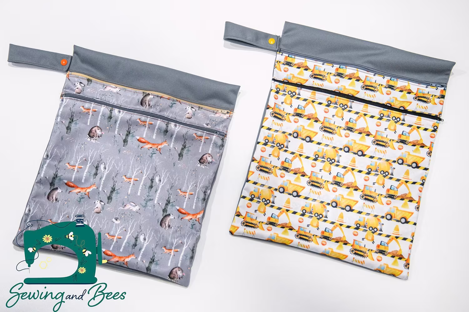Made To Order - Wet/Dry Bag, Double Zips Water Resistant Cloth Diaper Bag, Swimsuit Travel Laundry Daycare Etc