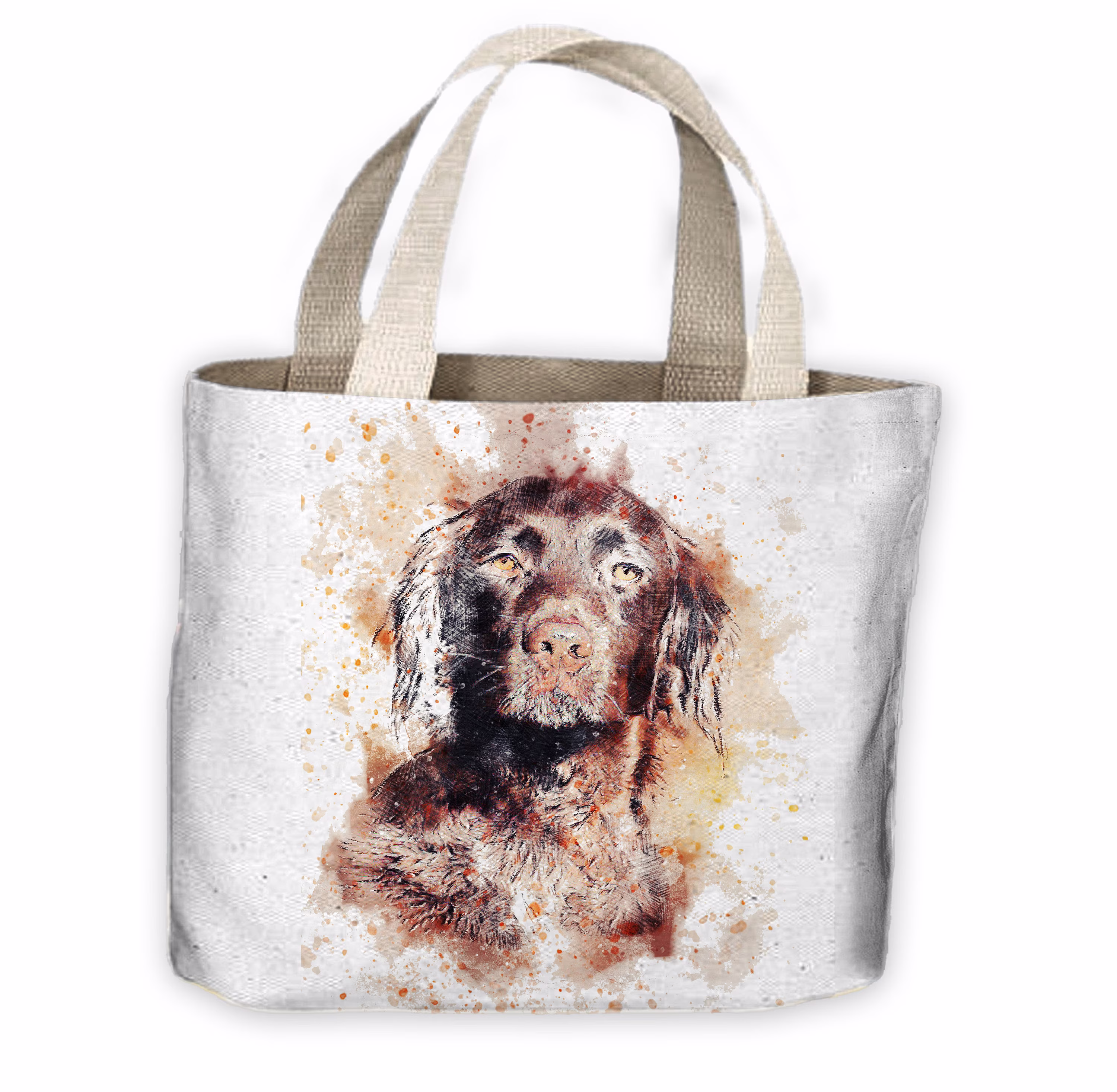 Chocolate Labrador Dog Drawing Tote Shopping Bag For Life - Cute Dogs Puppies Animals