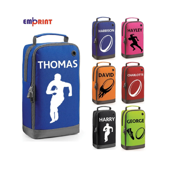 Personalised Rugby Boot Bag Boys Girls Customised Kids School Pe Sports Gym Shoe Kit