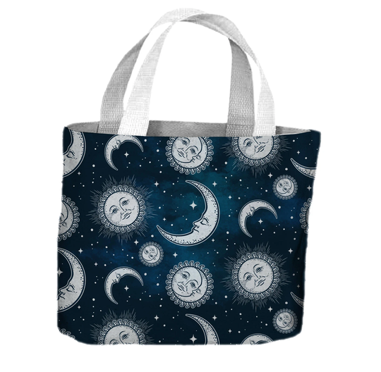 Sun & Moon Midnight Pattern All Over Tote Shopping Bag For Life