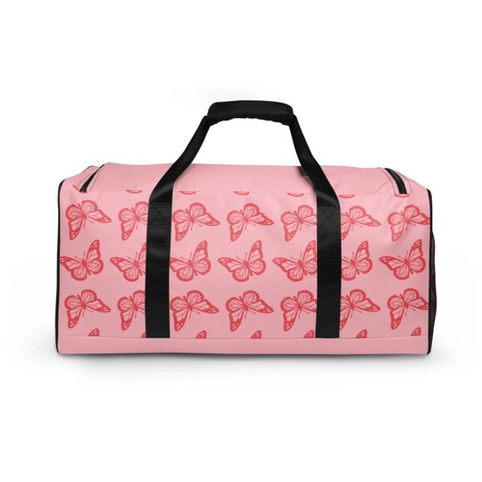 Pink Butterfly Duffle Bag