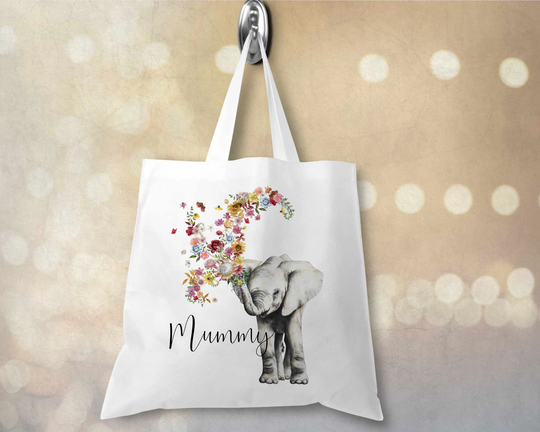Elephant Tote Bag Shopping Tote White Or Natural