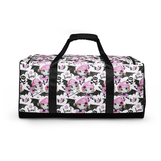 Very High Quality Large Bat Girl Princess Duffle Bag, Cute, Pastel Goth, Kawaii, Punk Overnight Bag, Caryall, Gym Bag