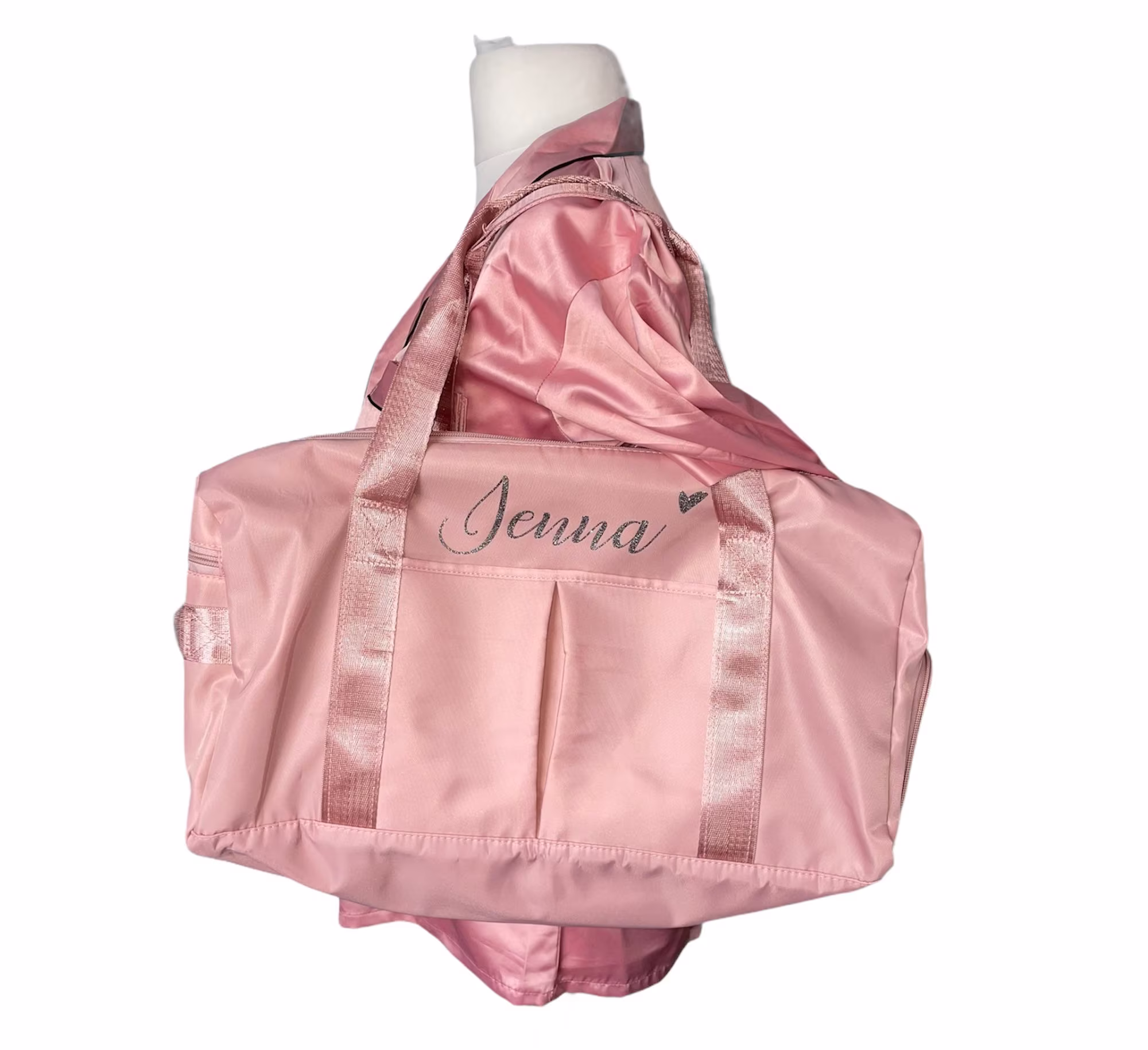 Personalised Duffel Weekend Bags, Hen Party Mini Moon Bags - Dusky Rose, Grey Red, Navy Blue & Black