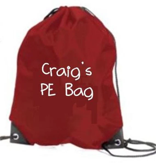 Personalised Kids Gym Bag School Pe - Your Name's Pe Bag Print