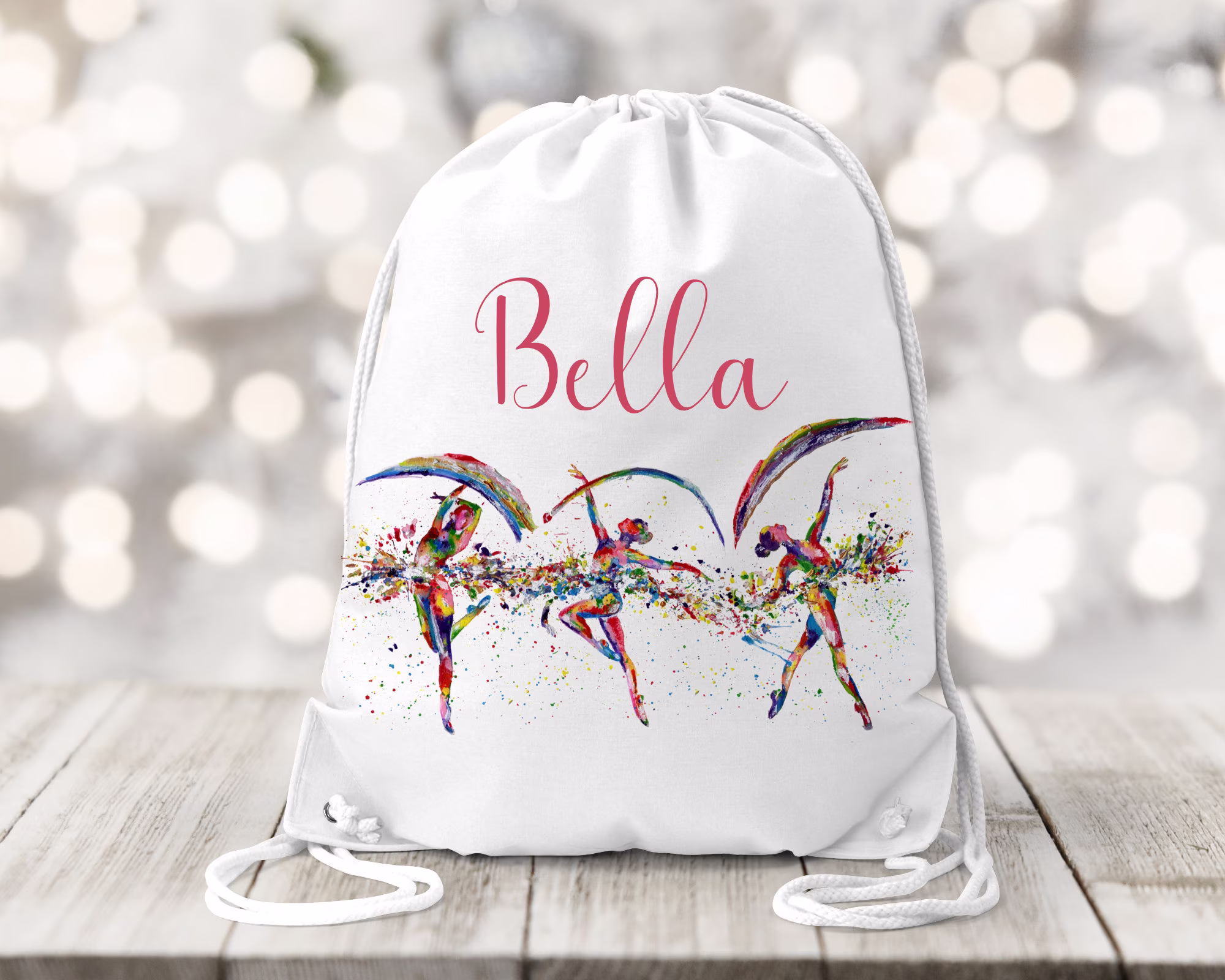 Gymnast Bag Personalised, Swimming Kit Bag, Sports Backpack, School Pe Drawstring Bag/Tenager/Gift For Her