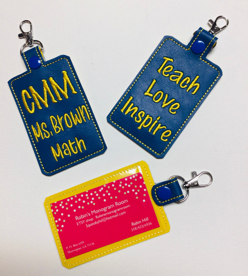 Embroidered Personalized School Teacher, Principal, Math, English, Science, History , Pe Teacher I'd Badge Holder Lanyard