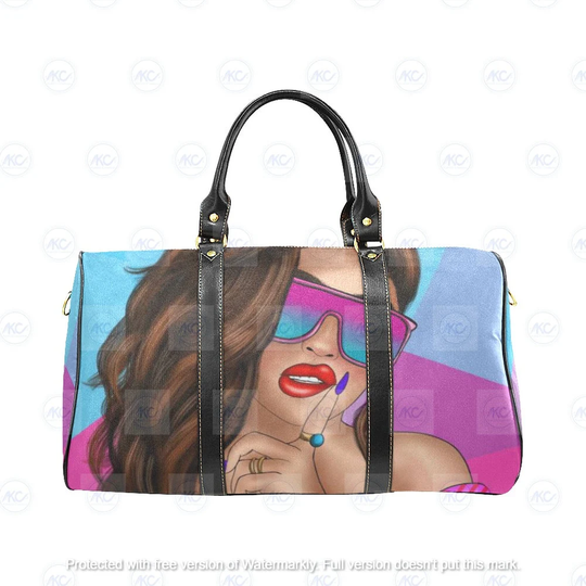 Travel Bag| Flight Carry On Holdall| Overnight Weekend| Summer Beauty| Black Girl Magic| Free Shipping