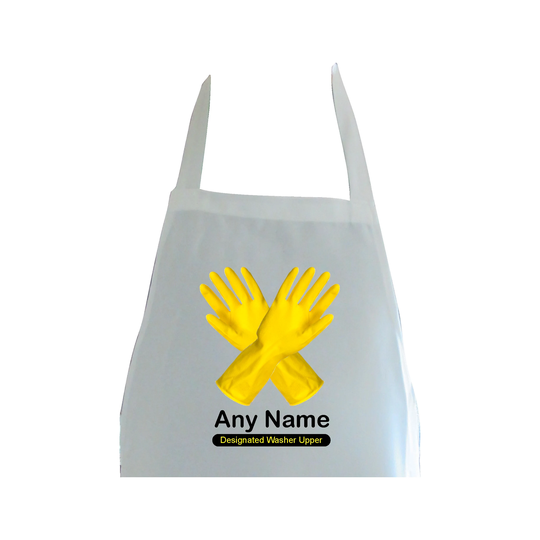 Personalised Washing Up Gloves Print Apron