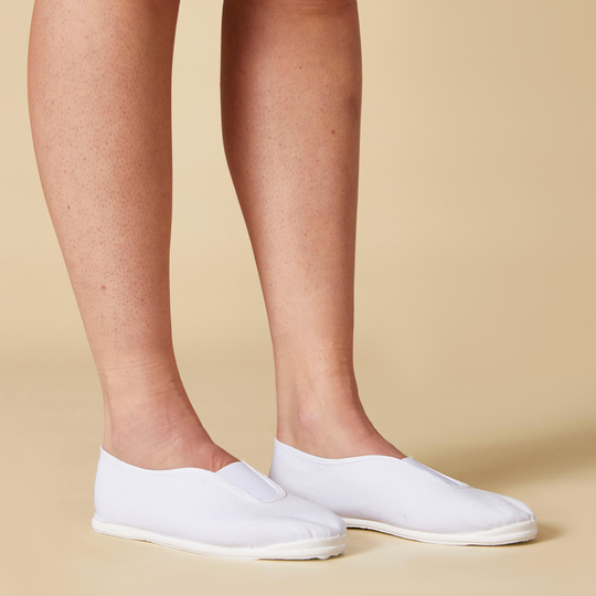 Girls' & Boys' Fabric Gym Shoes - White