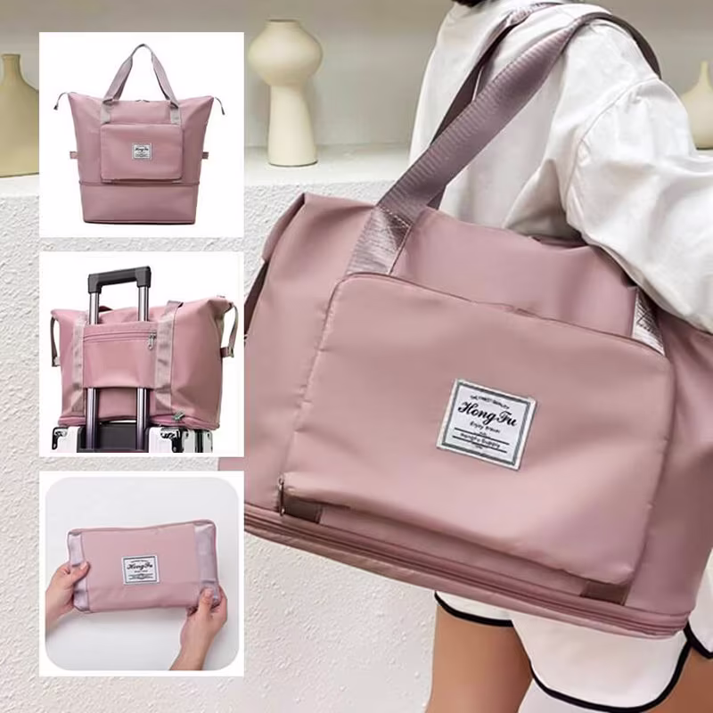 Foldable Storage Travel Bag Waterproof Large Capacity Gym Weekend For Women