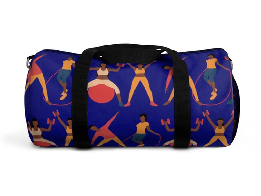 Workout People Duffel Bag - Black Women Fitness African American Bags Weight Lifting Personal Trainer Fit Gifts Gym