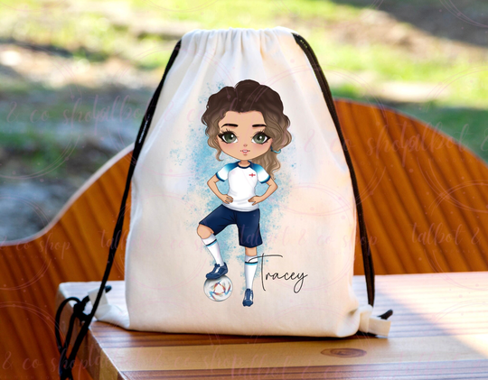 Personalised England Girl Drawstring Bag, P.e Kit Back To School Nursery Kids Swim Gym Dance Bag