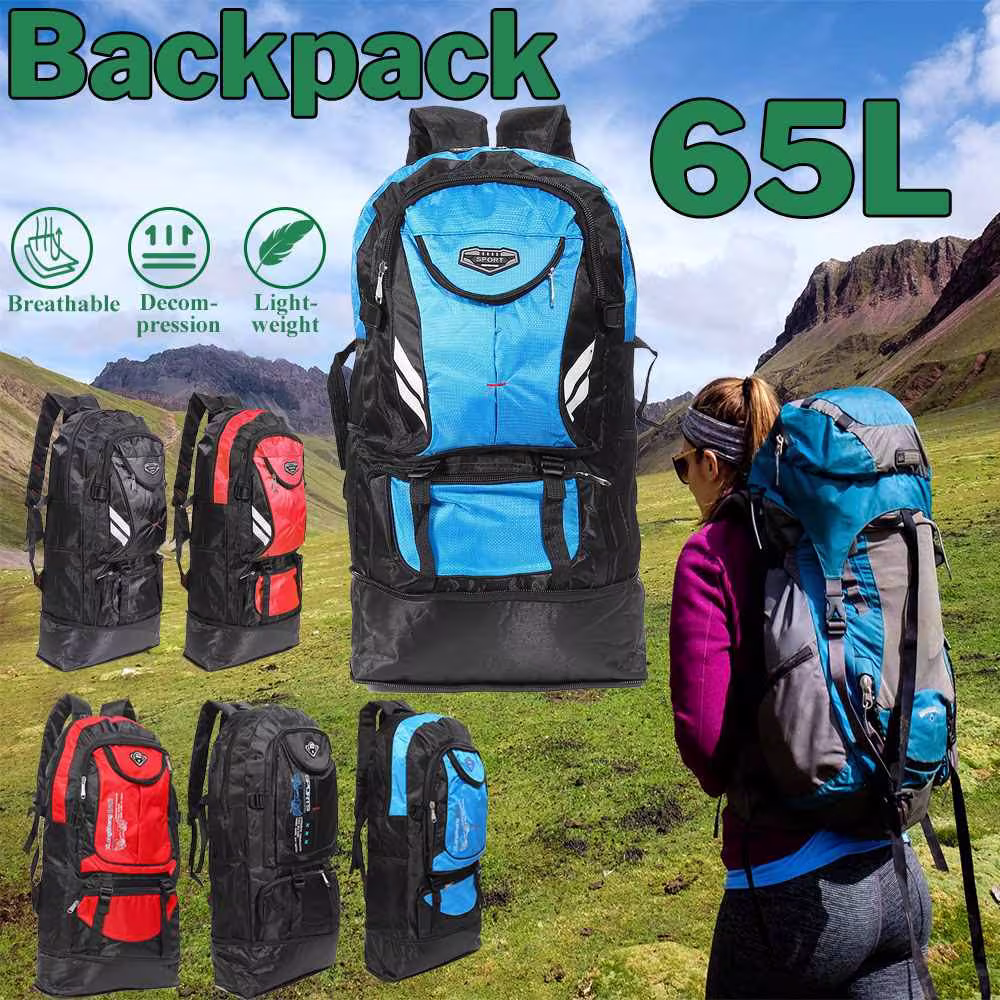65L Outdoor Waterproof Backpack