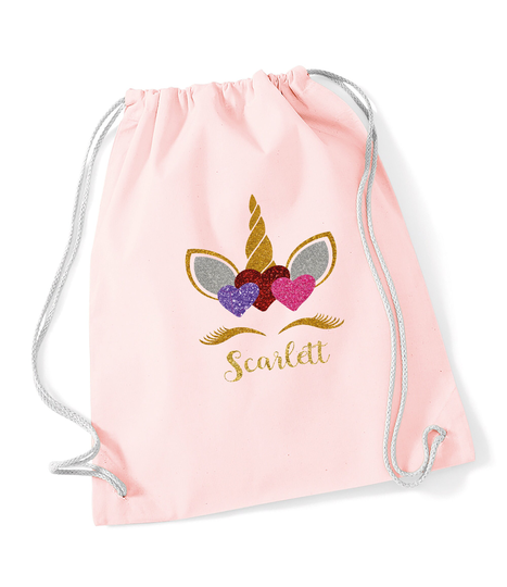 Personalised Unicorn Gym Bag For Kids, Girls Pe Bag, Drawstring Christmas Gift Kids Birthday