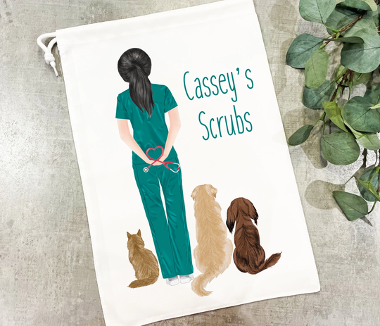 Vet Scrubs Bag, Personalised Nurse Scrubs, Gift, Trainee Vet, Veterinarian, Thank You Gift For Vets