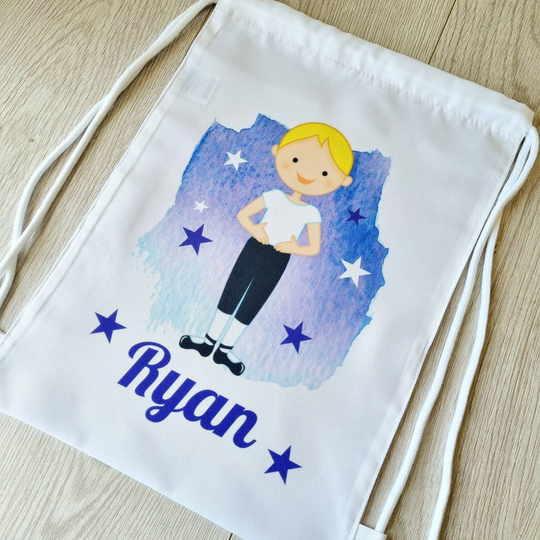 Ballet Boy Bag Ballet Gift Principal Dancer Tote Drawstring Danseur School Sports Ballerino Personalised