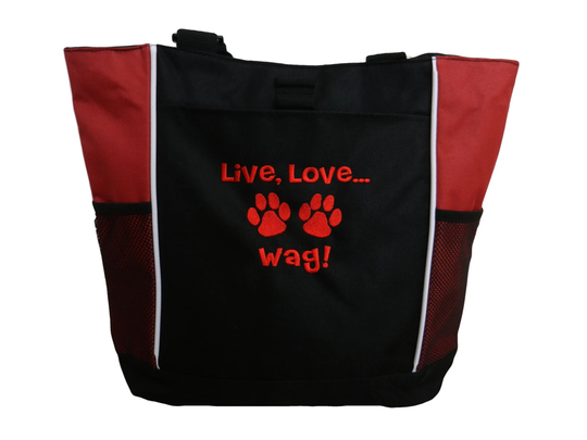 Tote Bag Personalized Paw Prints Dog Groomer Walker Puppy Pet Sitting Live Love Wag Vet Veterinary Dvm Tech Vt Animal Rescue Hospital
