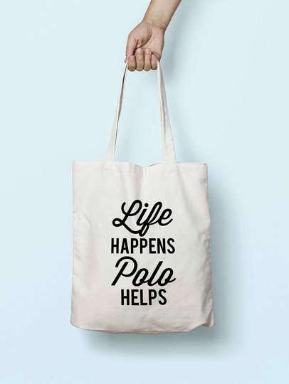 Life Happens Polo Helps Tote Bag Long Handles K2538