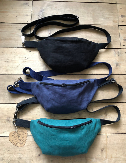 Fanny Pack, Waist Bag, Hip Bum Shoulder Linen Bum Bag. Gift Idea