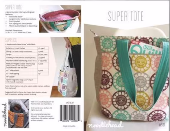 Noodlehead Super Tote Sewing Pattern