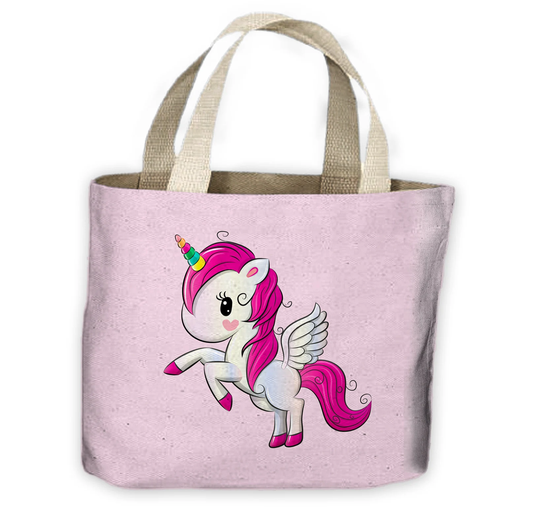 Cartoon Unicorn All Over Tote Shopping Bag For Life