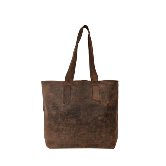 Dark Brown Leather Tote Bag Purse For Women Raw Edge Shopper Large Everyday Shoulder