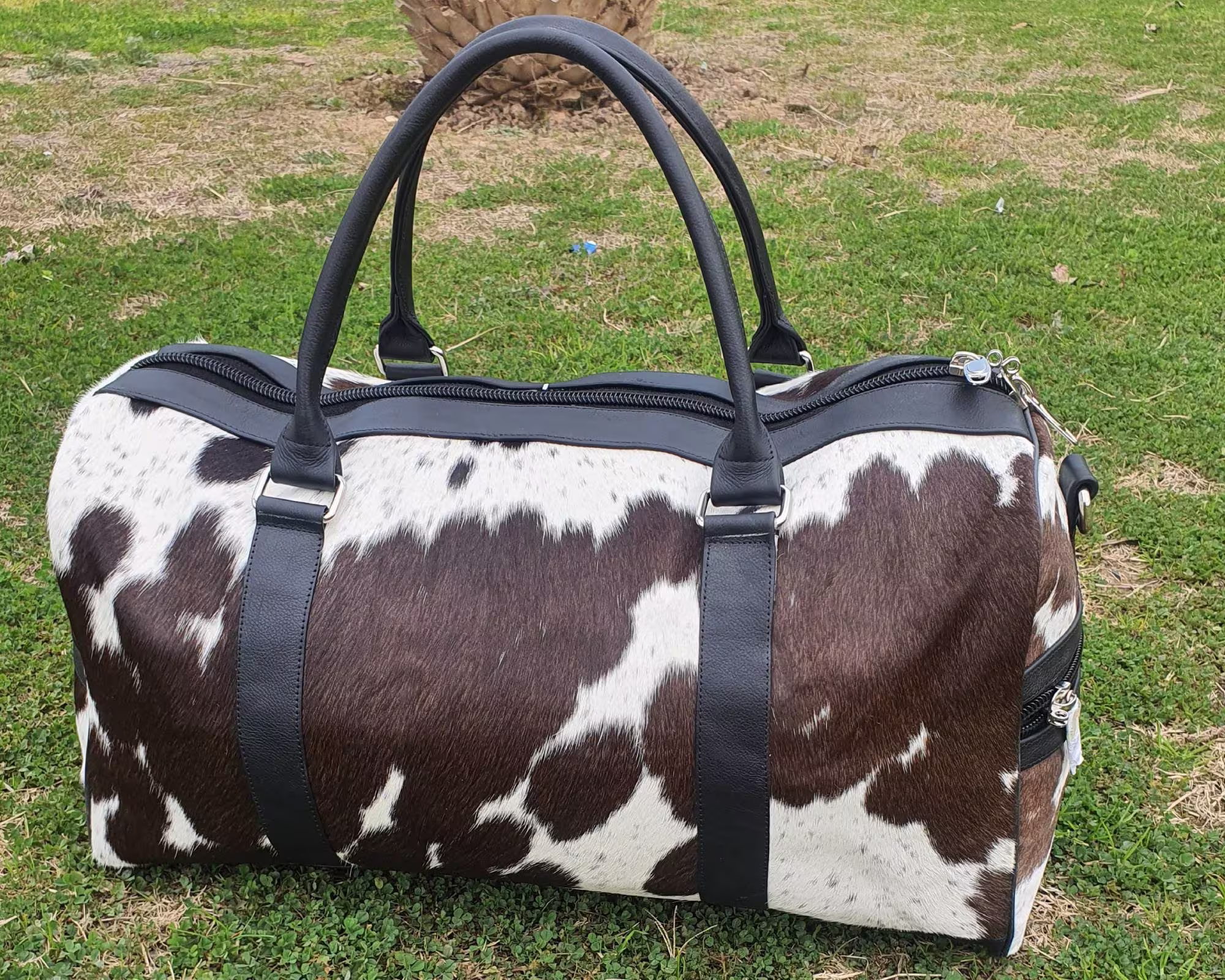 Duffel Travel Bag - Cowhide Cute Weekender Bag For Women/Men -Boys & Girls Trip Gym Luggage Bags- Shoulder Duffle