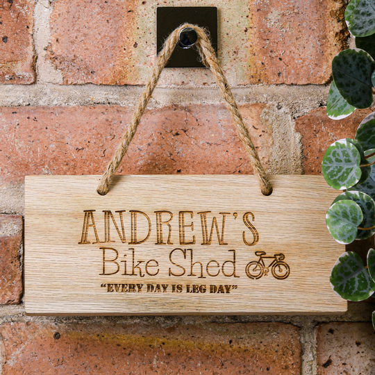 Personalised Bike Shed Wooden Sign
