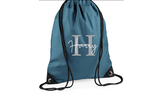 Personalised Drawstring Gym Pe Swim Bag, Gift, Travel Essential Coloured Backpack 11L