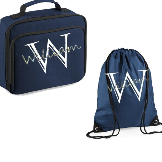 Personalised Initial/Name Printed Lunch Cooler Bag Insulated Bpa/Gym Choice 3 Colour Choices