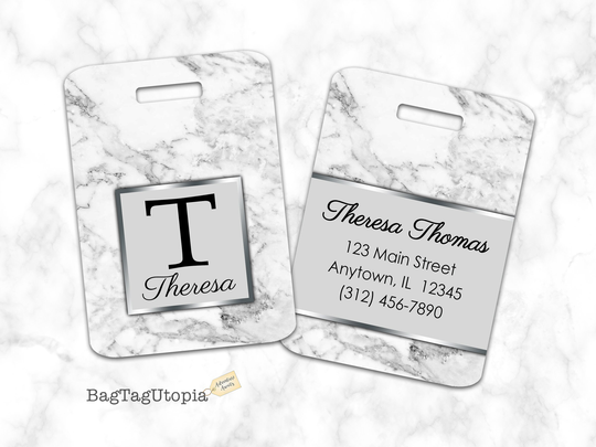 Marble Pattern Luggage Tag, Bag Personalized