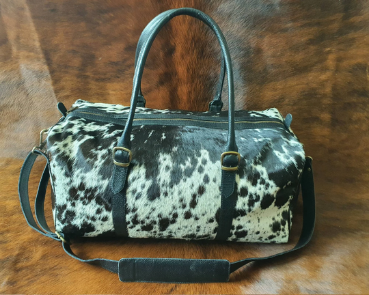 Genuion Cowhide Duffel Bag Handmade Natural Carry All Bag - Gym , Hyking Travel Special Gift For Beloved Ones