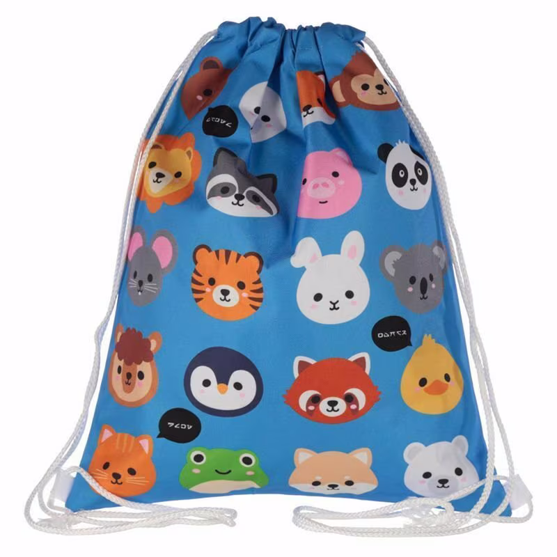 Cute Kawaii Animals Drawstring Kids Pe School Bag