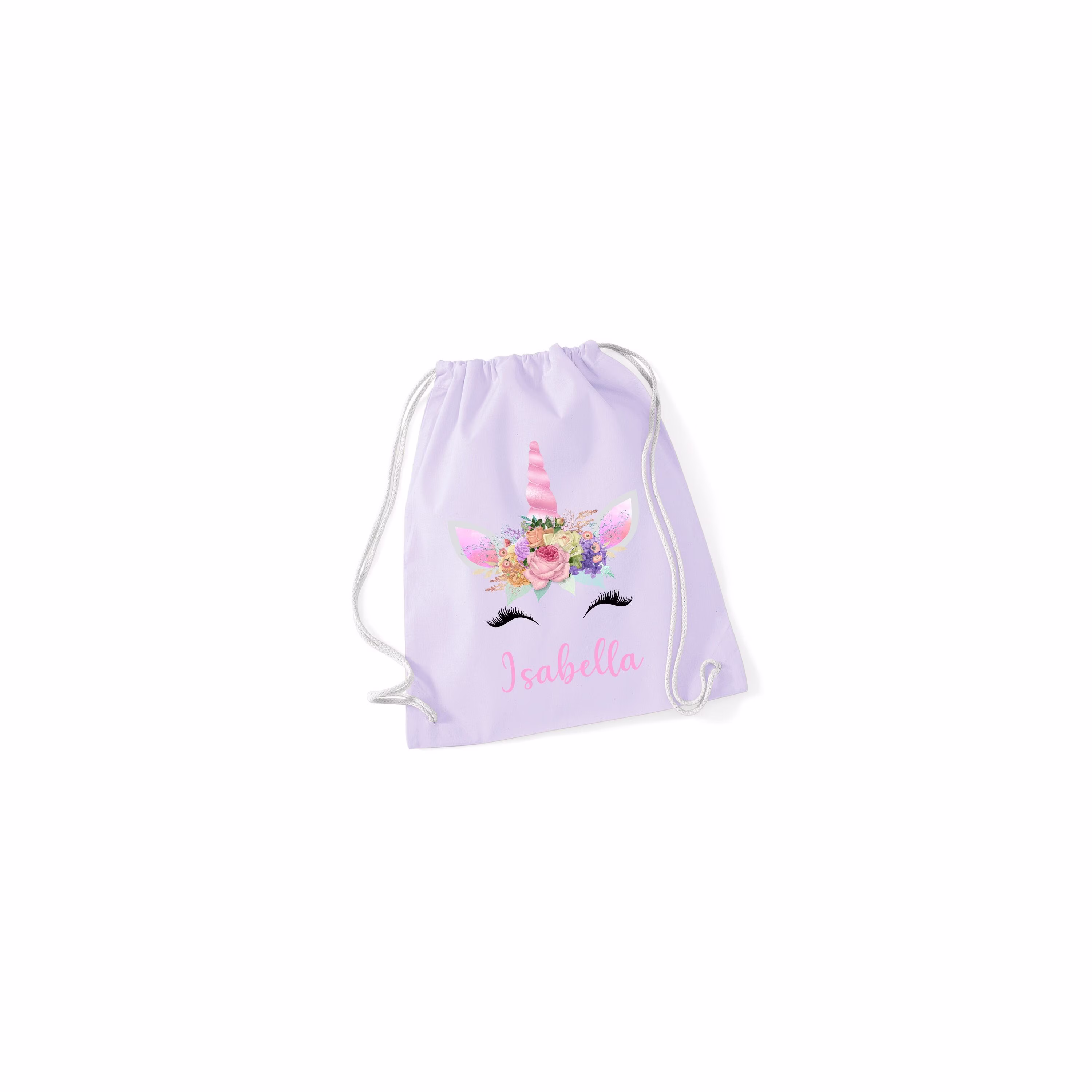 Personalised Gym Bag Kids, Girls Unicorn Bag, Drawstring School Pe Pump Nursery