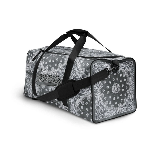 Royal Iconic | Bandana Flag Tie Dye Duffle Bag Dope Azz Gray Wash Duffel Hueman Gang Workout Gym Acid Grey