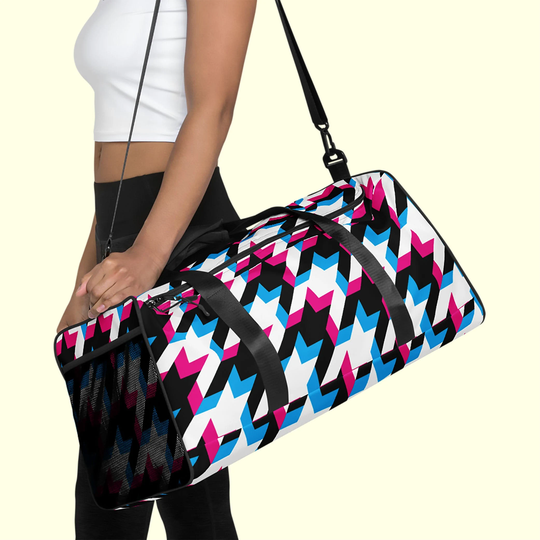 Houndstooth Glitch Duffle Bag