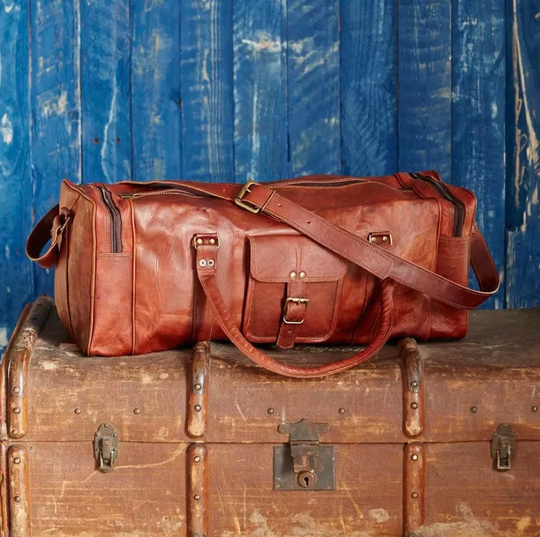 Vintage Weekend Bag, Cabin Luggage, Sports Holiday Genuine Bag Leather Duffle Men Travel Gym, Luggage Overnight, Unisex