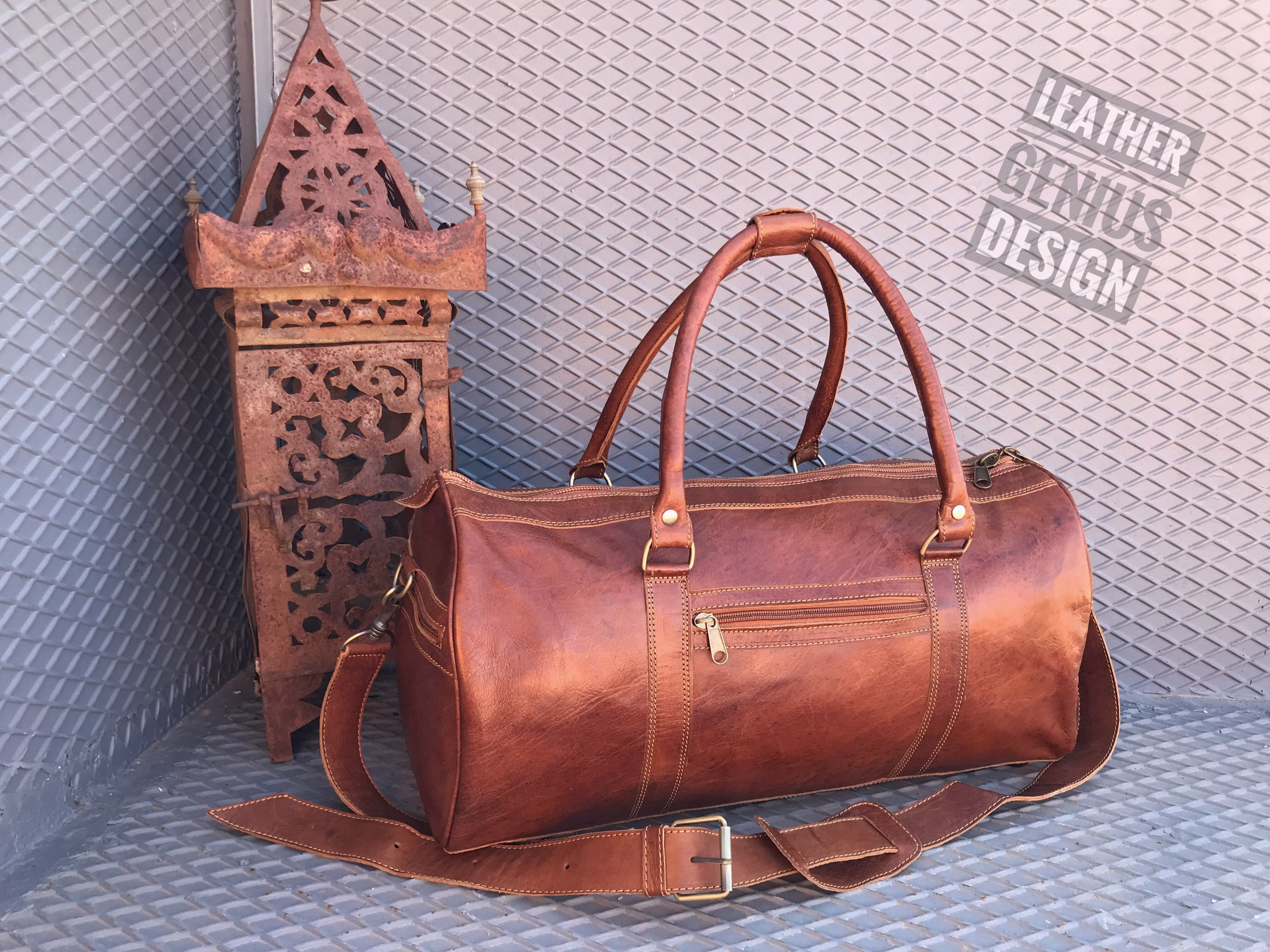 Compact Leather Holdall, Handmade Duffel Bag, Vintage Overnight Airline Carry On Leather Luggage, Lightweight Traveler Men Gym Bag