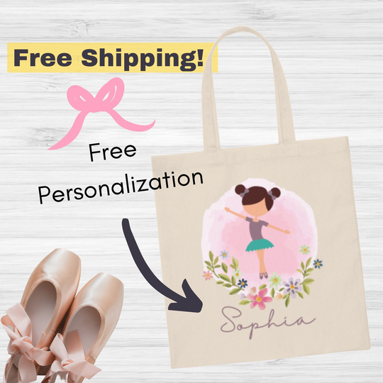 Ballet Bag, Bag For Girls, Personalized, Women, Tote Personalized Gift, Cotton Canvas Tote
