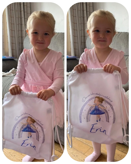 Dance Bag Personalised Ballet Bag, Swimming Kit Backpack, School Pe Drawstring