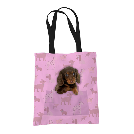 Dachshund Sausage Dog Gifts For Lovers Owners - Reusable Shopper Shoulder Tote Bags Fabric Gift Bag With Dogs On 4 Colours