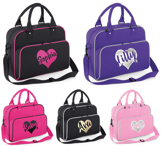 Personalised Heart Name Kids Dance Bag