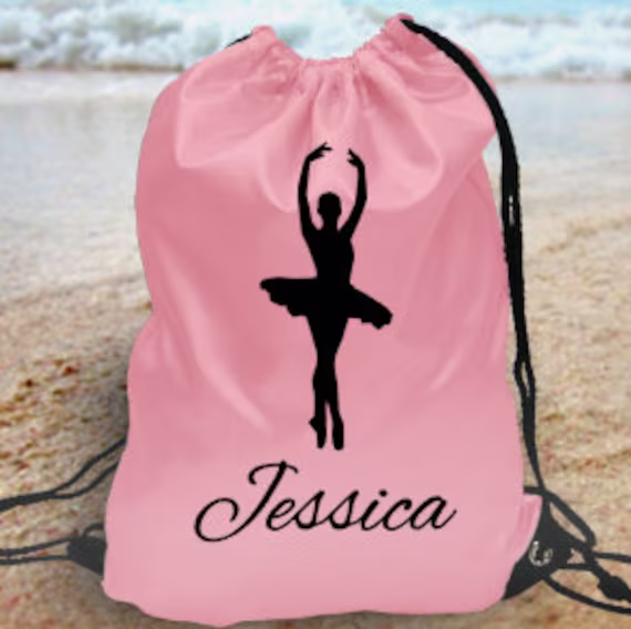 Personalised Kids Gym Bag School Pe - Your Name Ballet Dancer Design