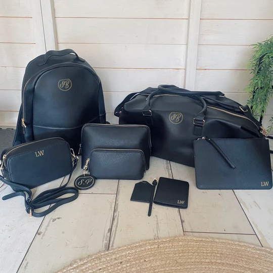 Personalised Josie Luxury Travel Set Weekender Bag, Honeymoon Bag, Passport Holder & Luggage Tag, Bridesmaid Gifts, Gifts